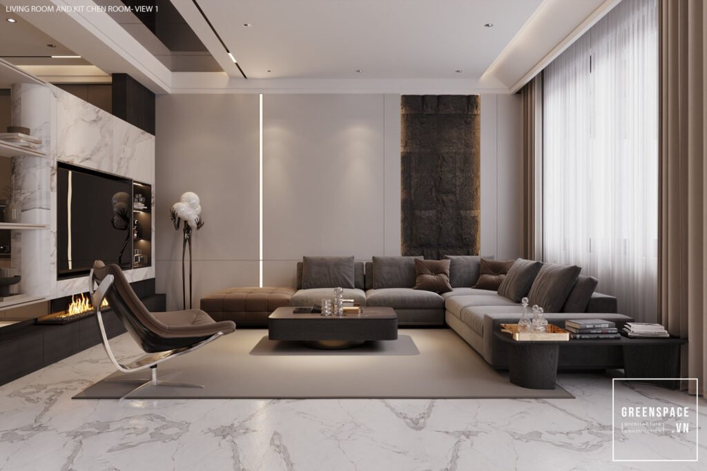 Nội thất phòng khách nhà phố Vũng Tàu