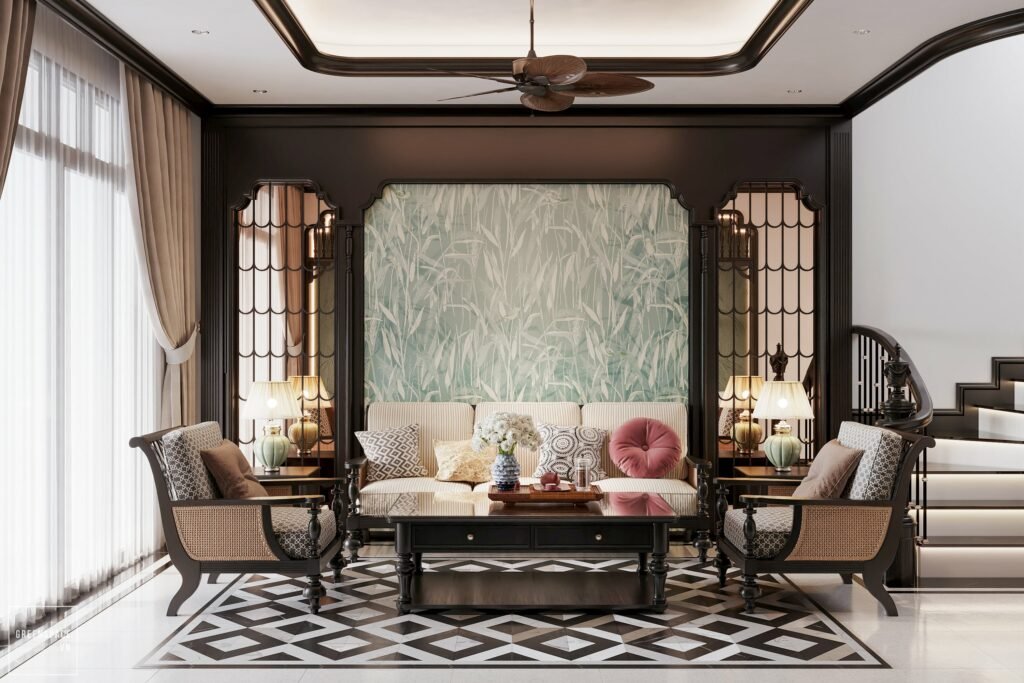 thiết kế nhà ở phong cách indochine view 2