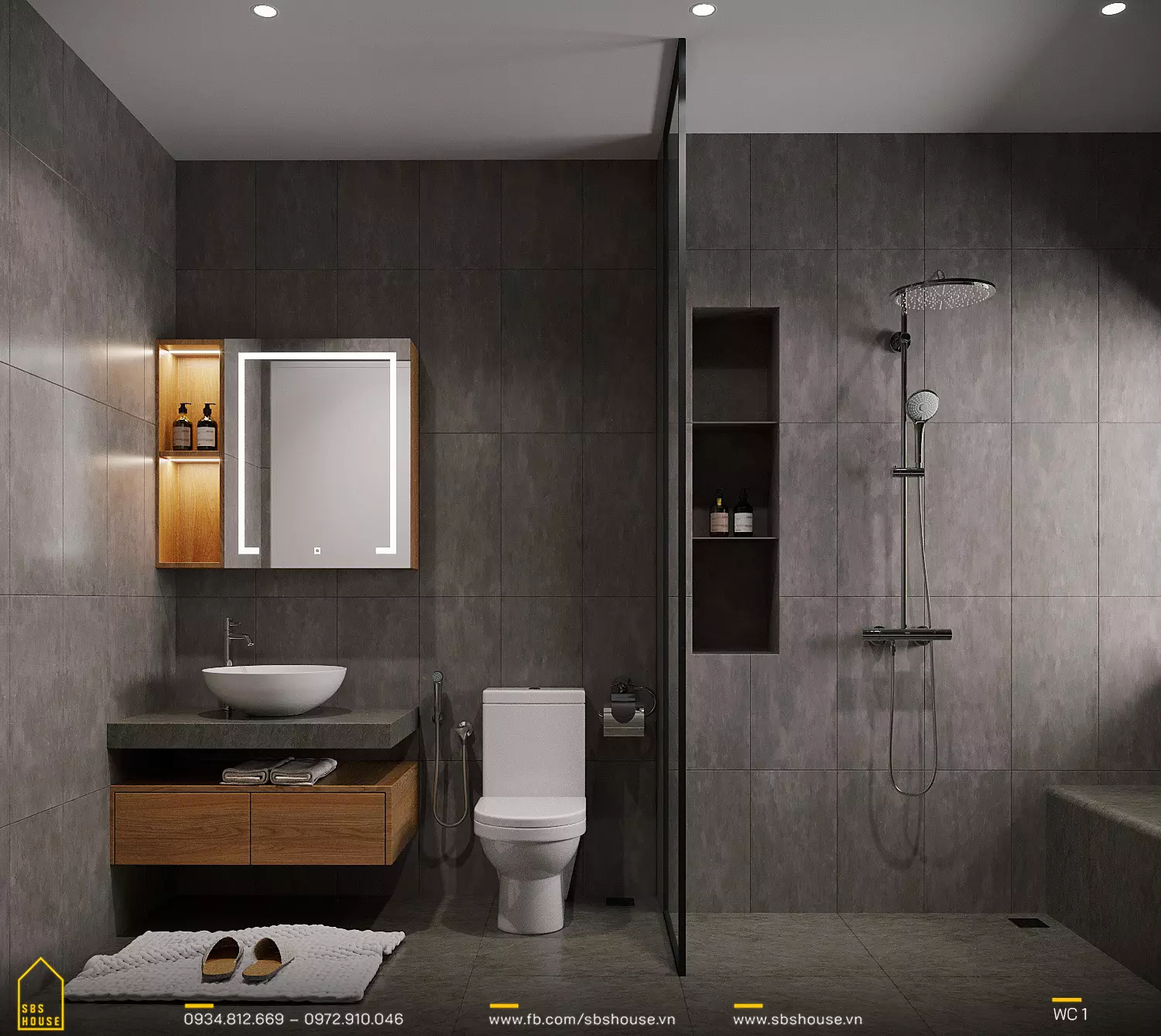 bản vẽ nhà 1 tầng 3 phòng ngủ