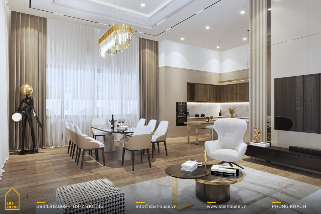 Phòng ăn và bếp liền kề