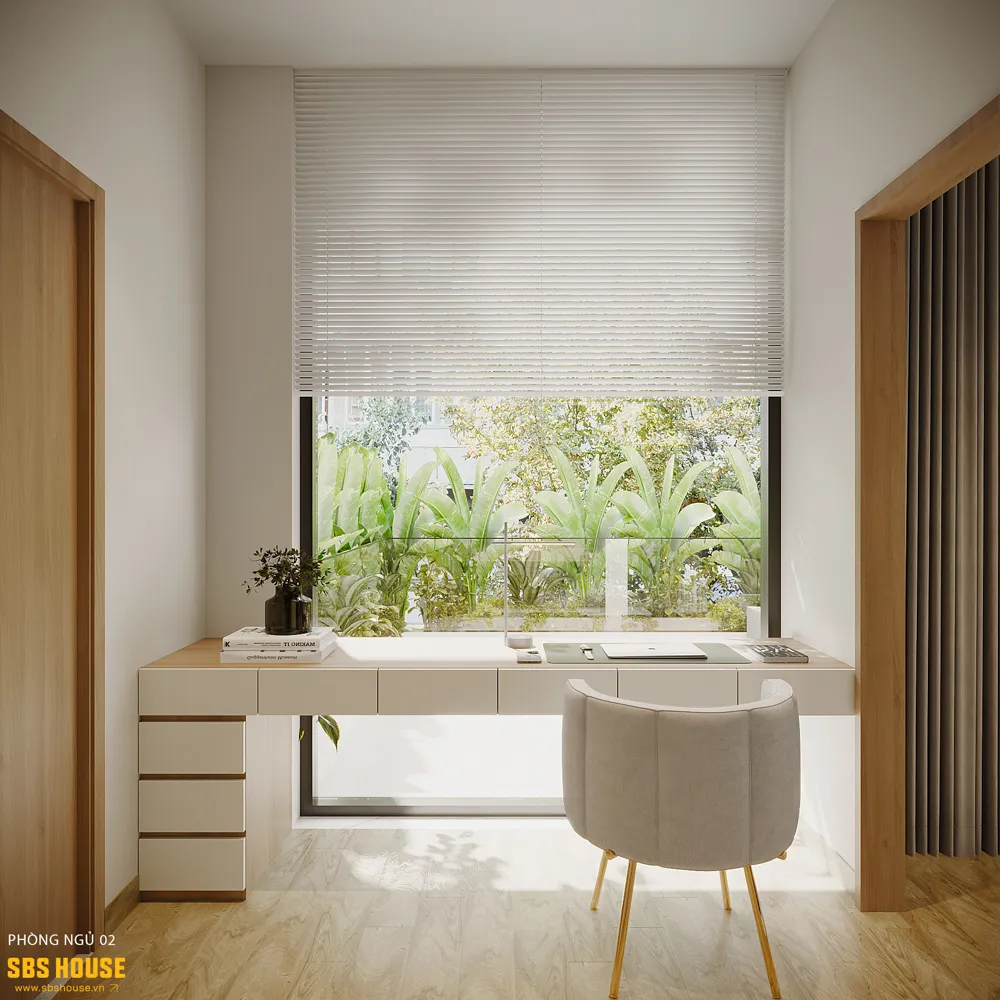 Hệ cửa kính lớn mang ánh sáng tự nhiên vào mọi căn phòng, giảm phụ thuộc vào điện năng