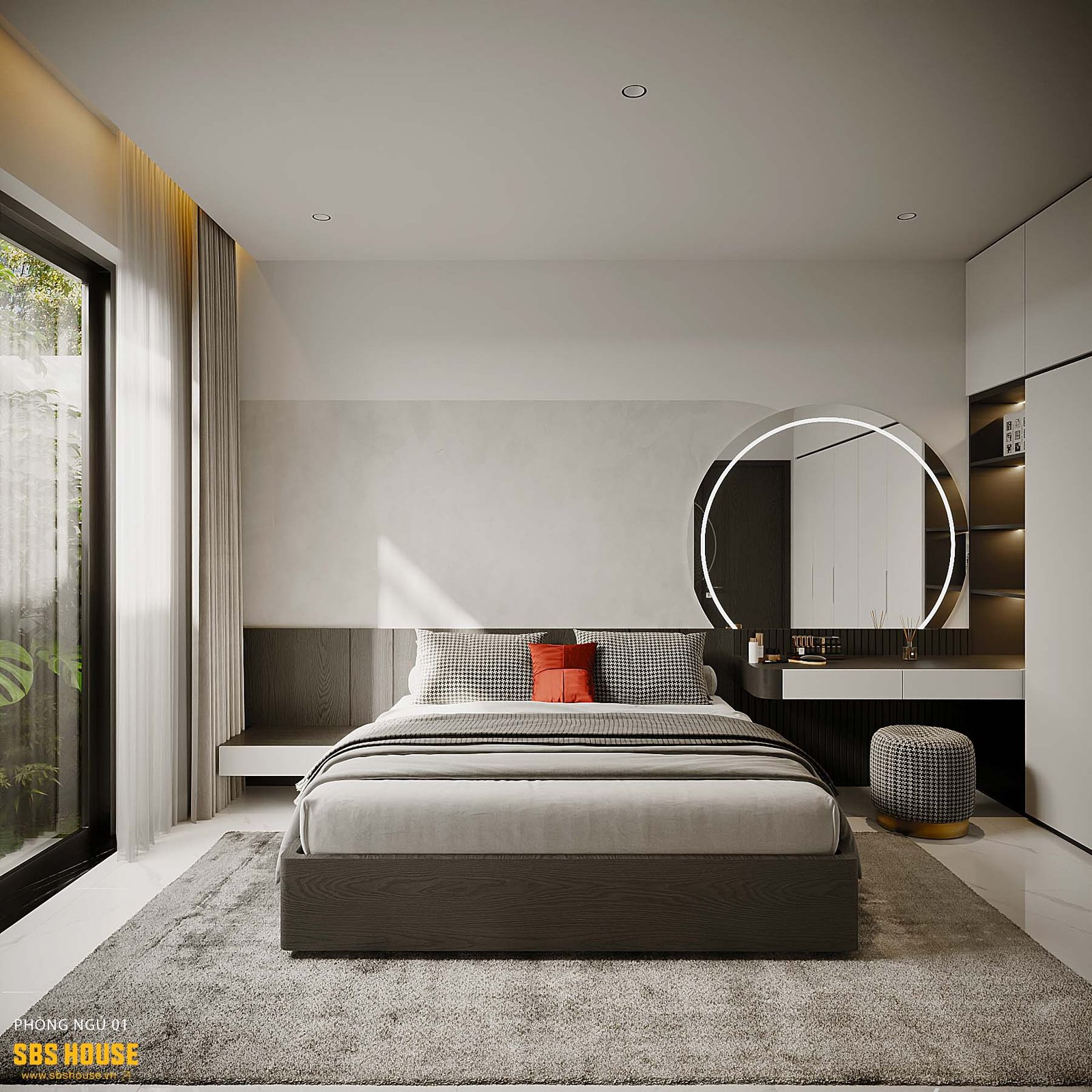 phòng ngủ hiện đại nhà phố ống