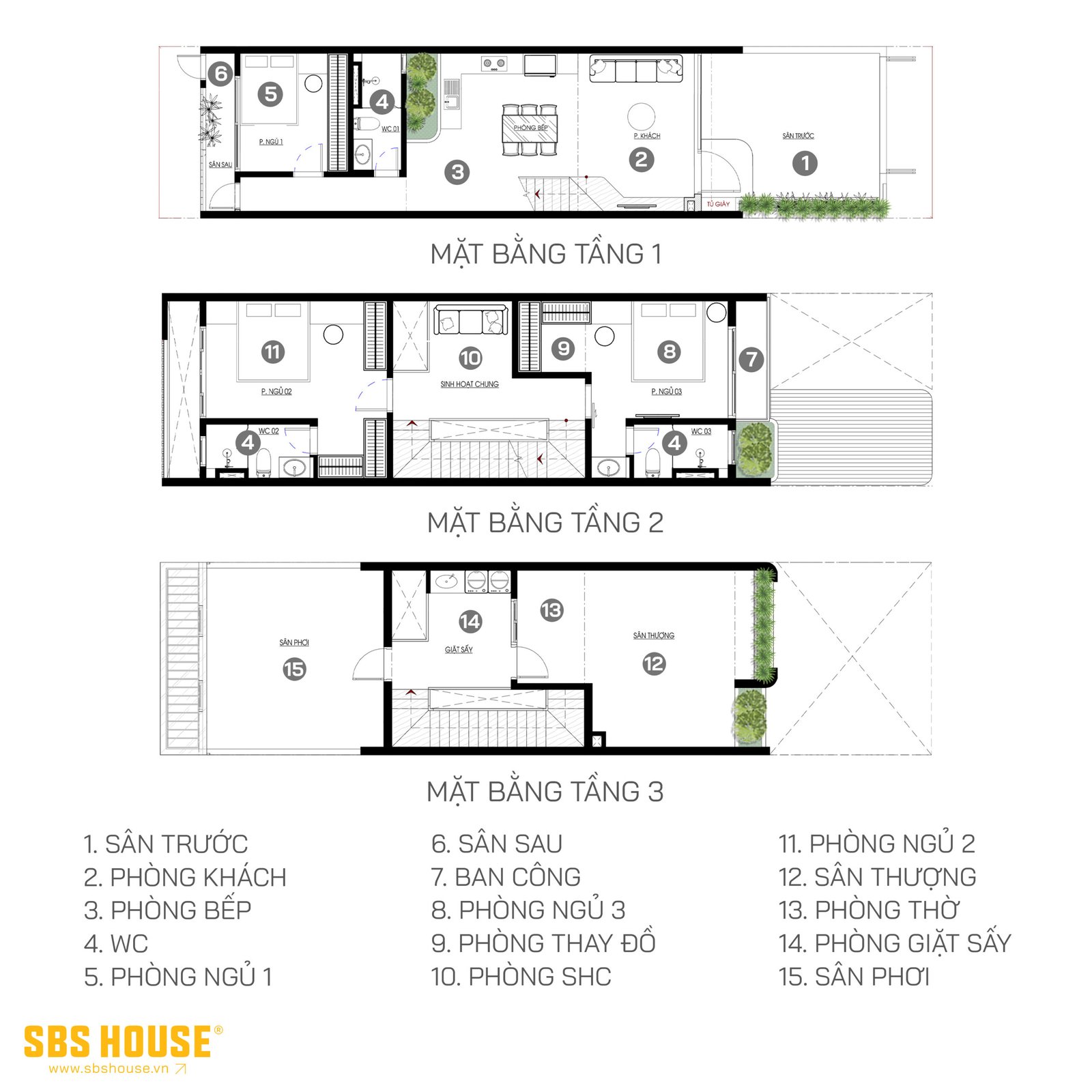 Giếng trời sau bếp giúp chiếu sáng và thông gió khu vực giữa nhà
