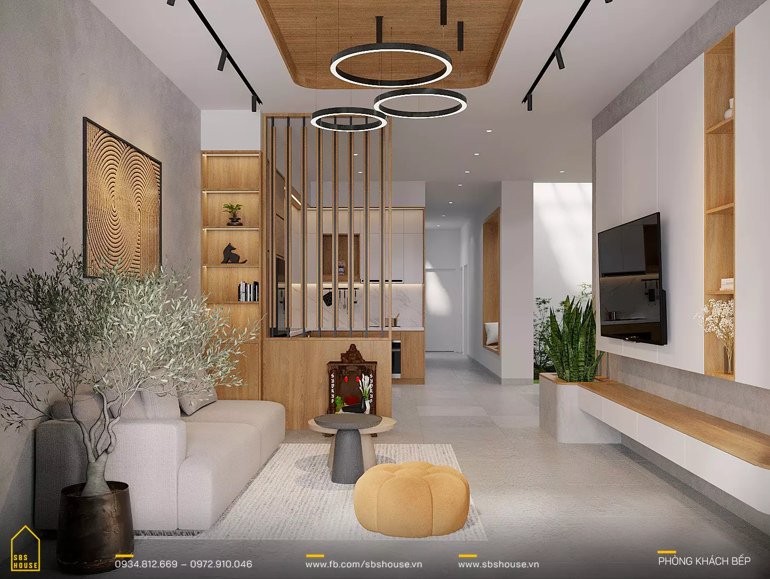 nội thất hiện đại của nhà cấp 4 đẹp kiểu mái thái