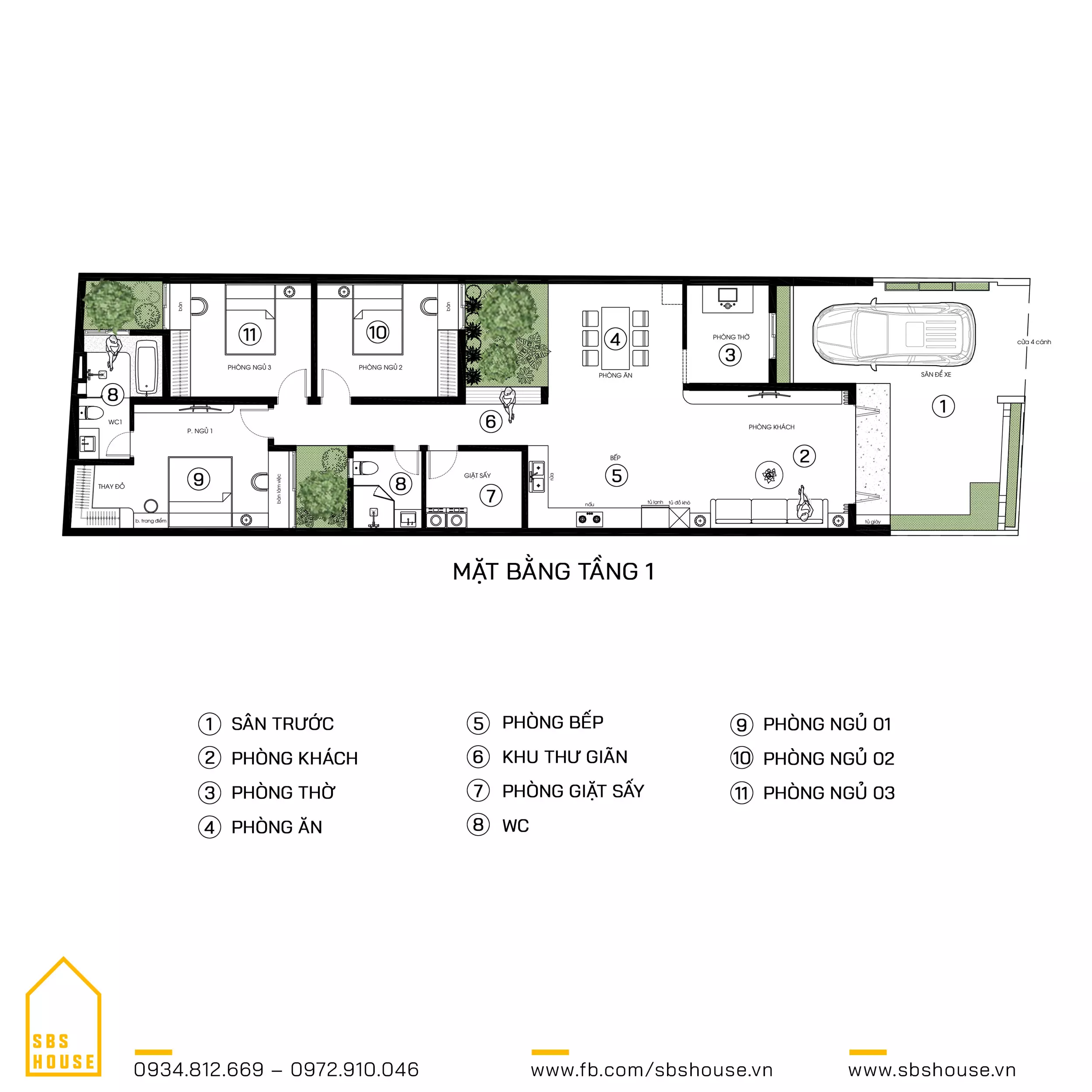 nhà cấp 4 nông thôn 3 phòng ngủ đẹp