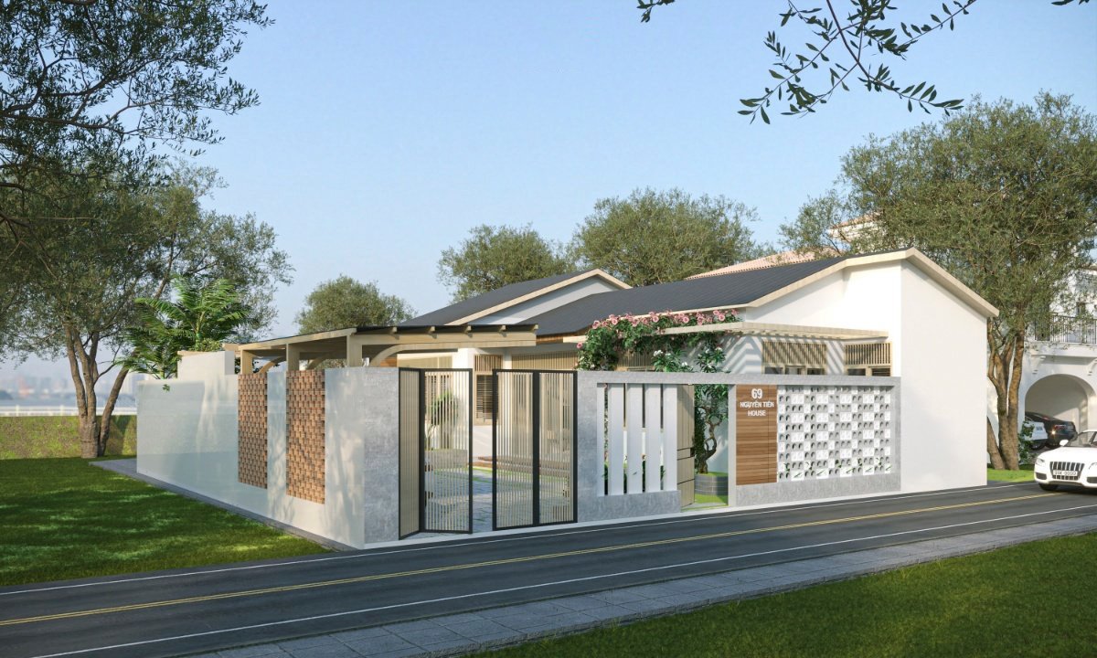 mẫu nhà cấp 4 nông thôn có 3 phòng ngủ