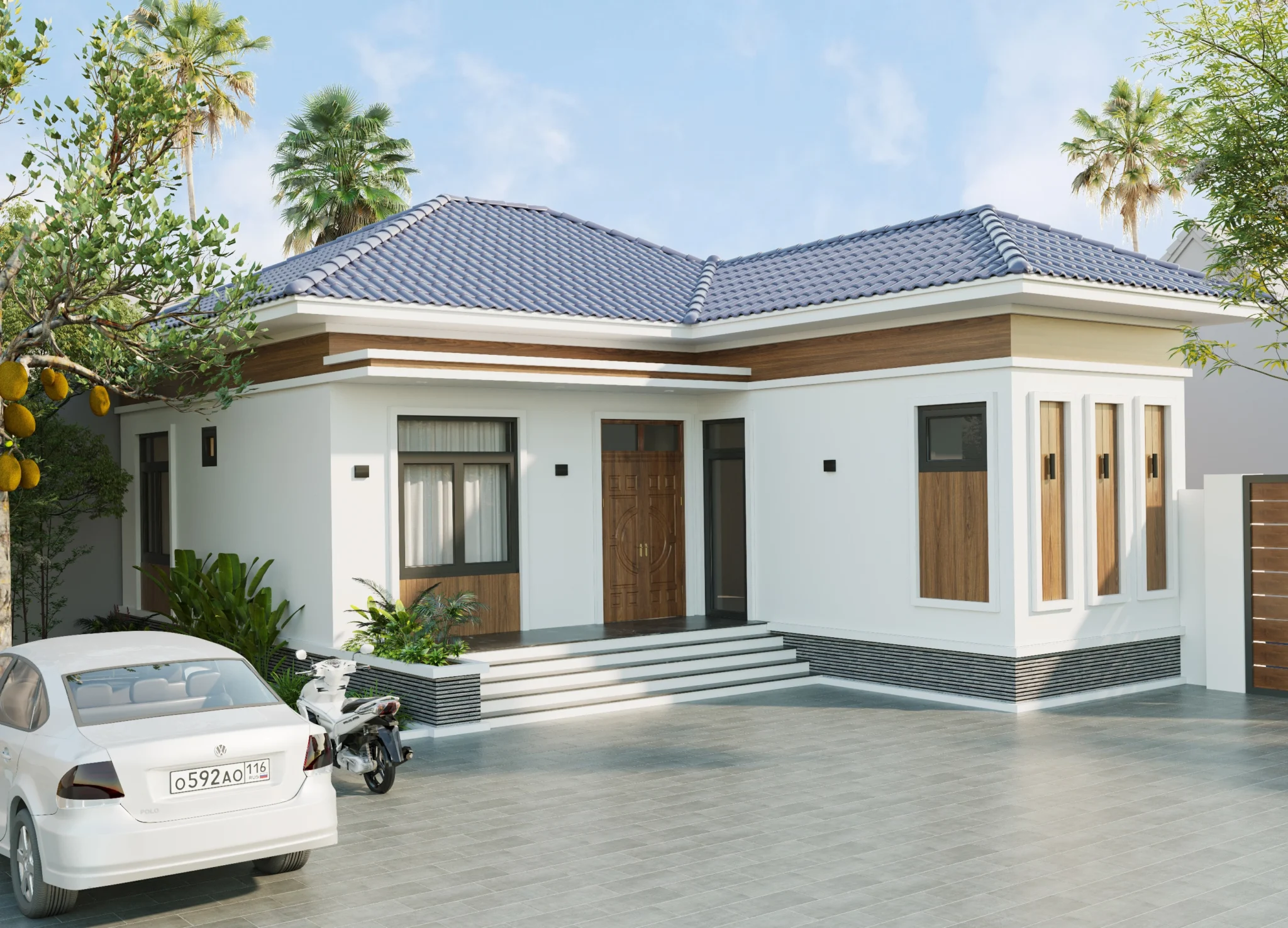 mẫu nhà cấp 4 nông thôn chữ l