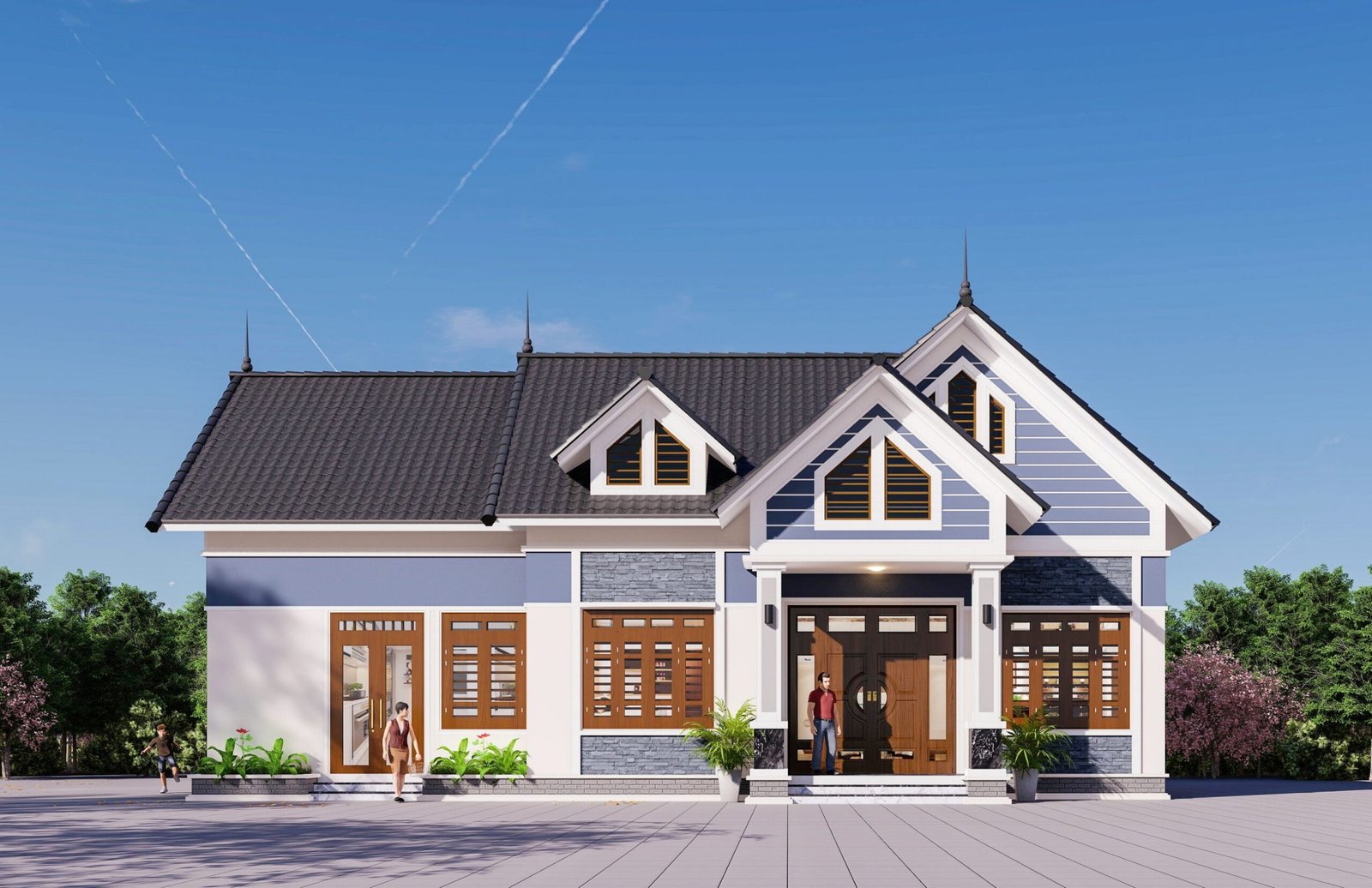 Mẫu nhà cấp 4 mái thái đơn giản