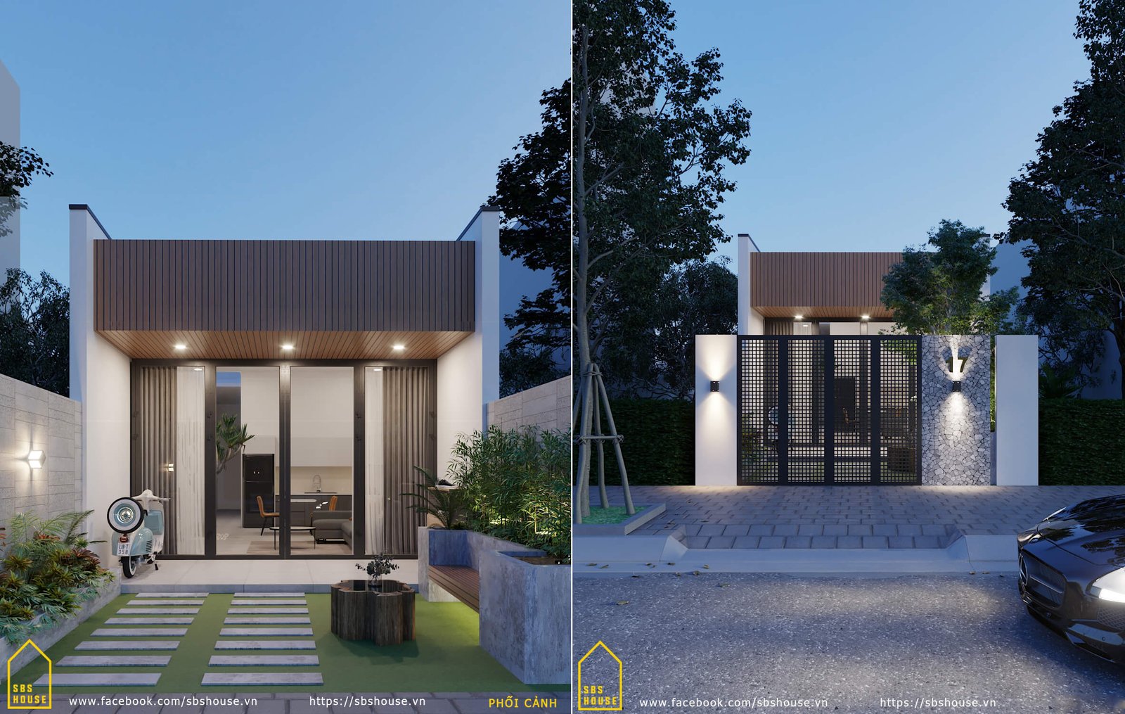 mẫu nhà cấp 4 nông thôn 2 phòng ngủ