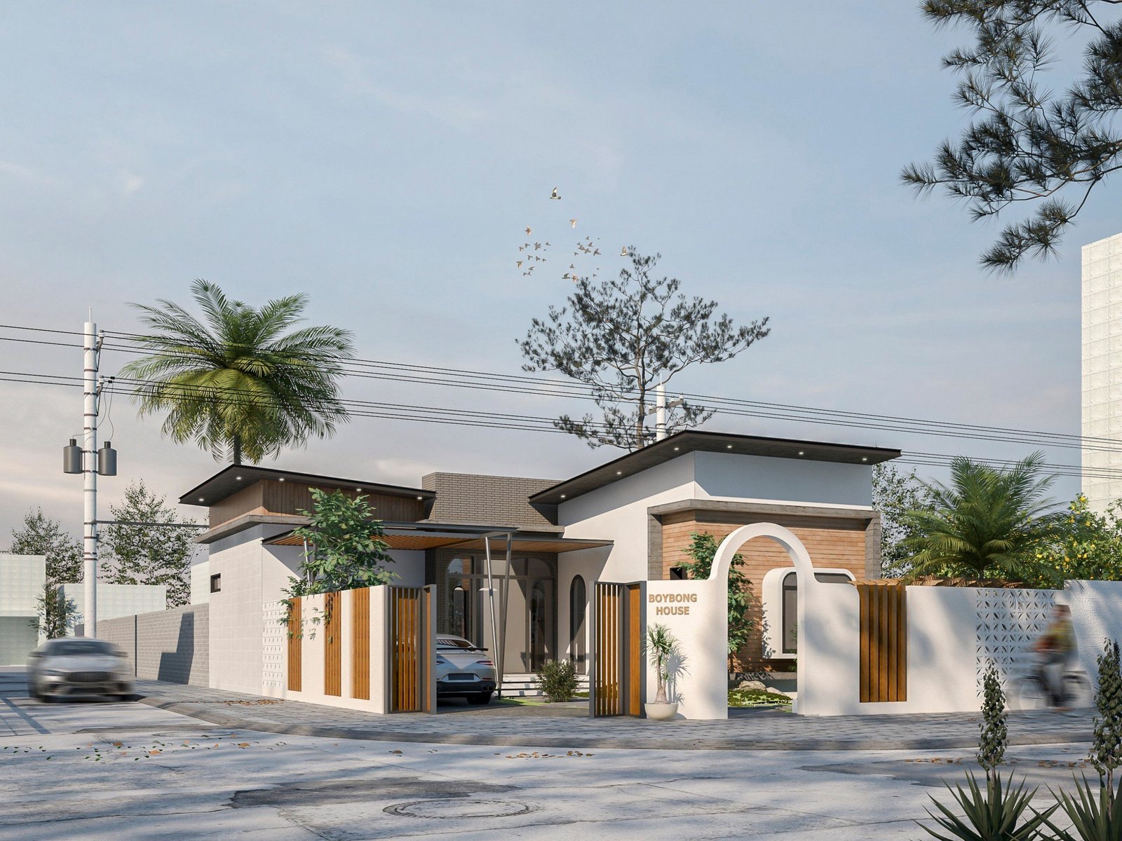 mẫu nhà cấp 4 nông thôn có 3 phòng ngủ