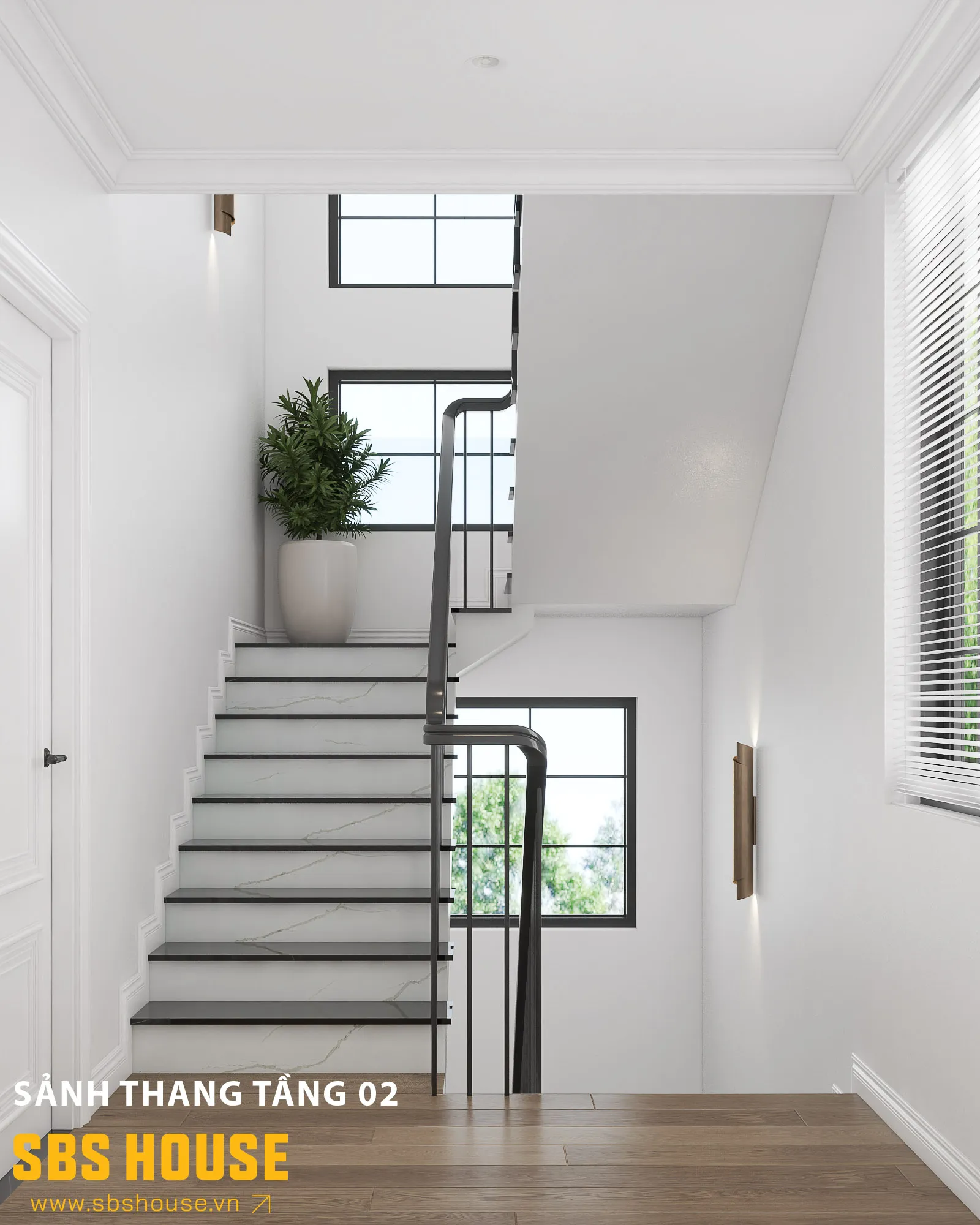 Ánh sáng tự nhiên được đưa vào thông minh, làm nổi bật chất liệu và đường nét kiến trúc đặc trưng của Neo Classic.