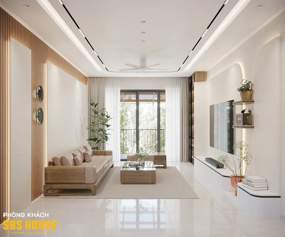 Ánh sáng tự nhiên len vào các phòng qua hệ cửa kính lớn, giúp căn nhà ngày nào cũng sáng và thoáng.