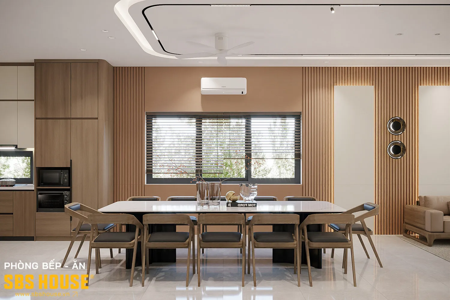 Các không gian sinh hoạt chung được mở rộng tối đa để đón sáng và gió trời.