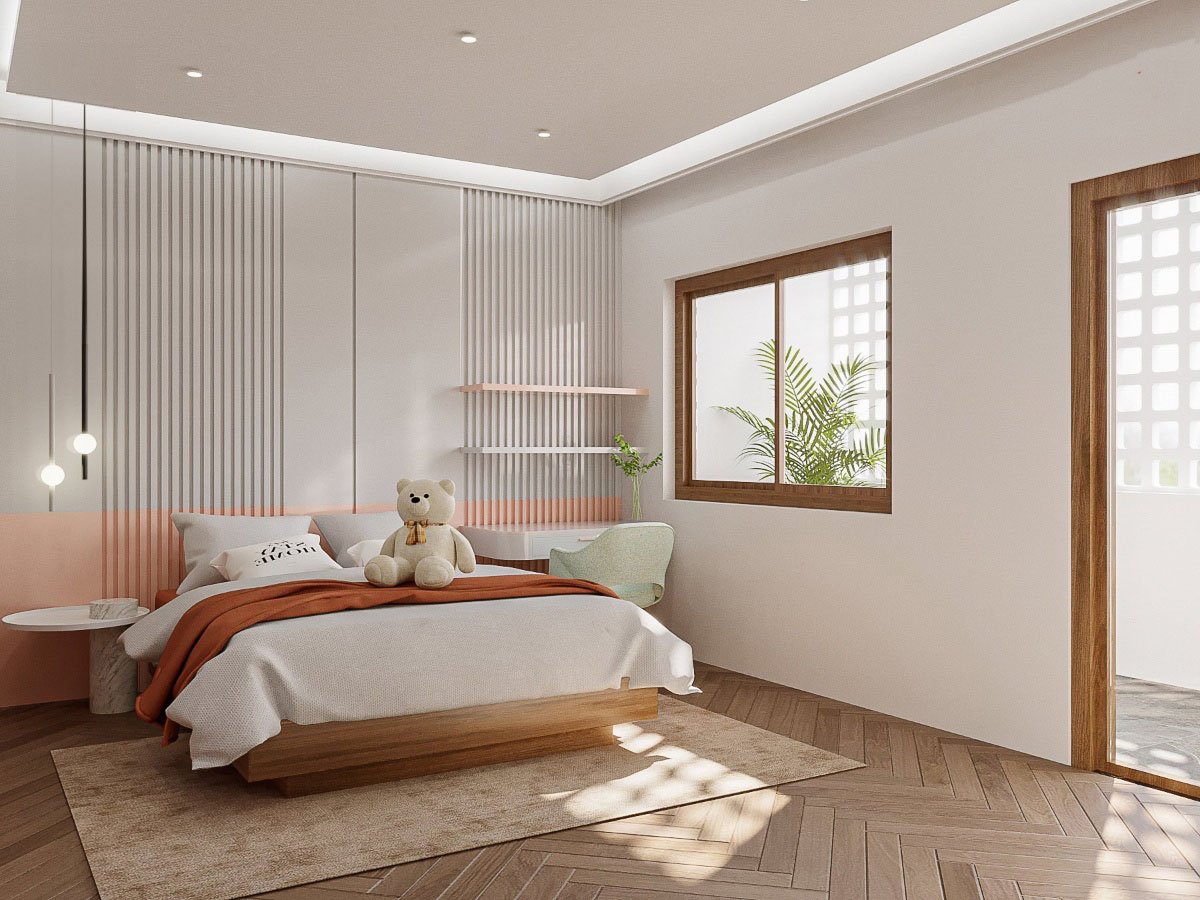 nhà cấp 4 nông thôn 2 phòng ngủ