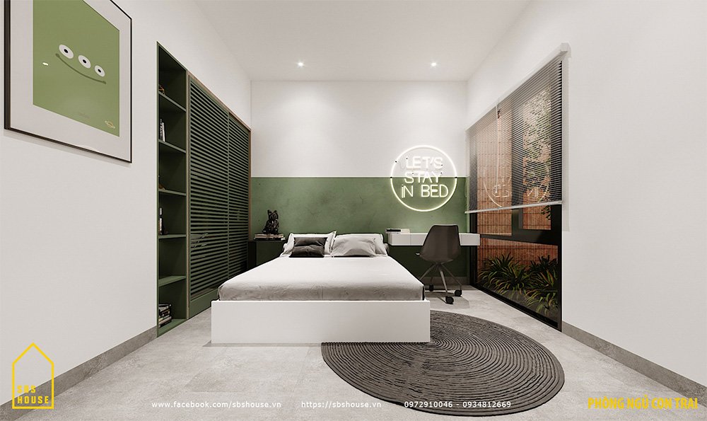 mẫu nhà cấp 4 2 phòng ngủ ở nông thôn