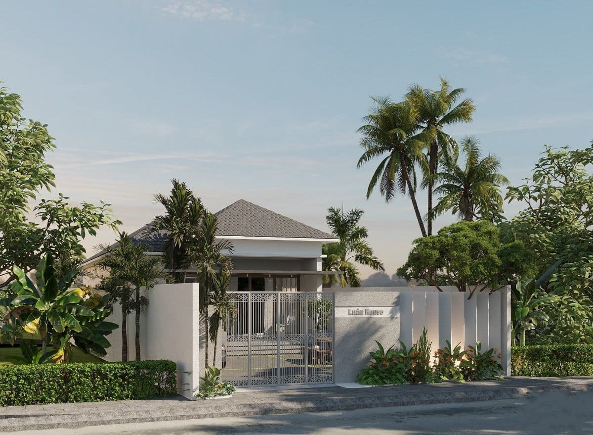 nhà cấp 4 hiện đại có 2 phòng ngủ