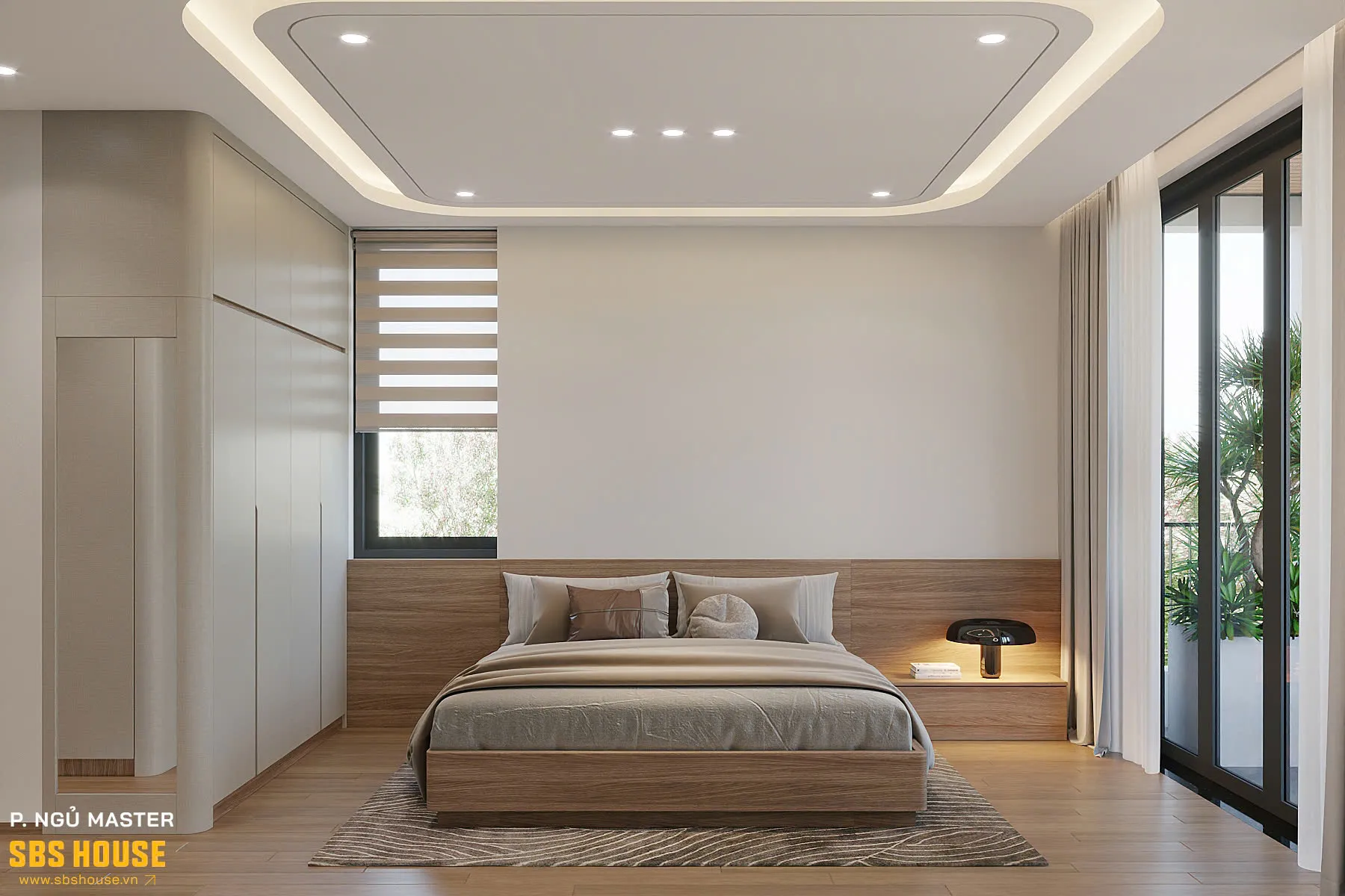 phòng ngủ master nhà phố
