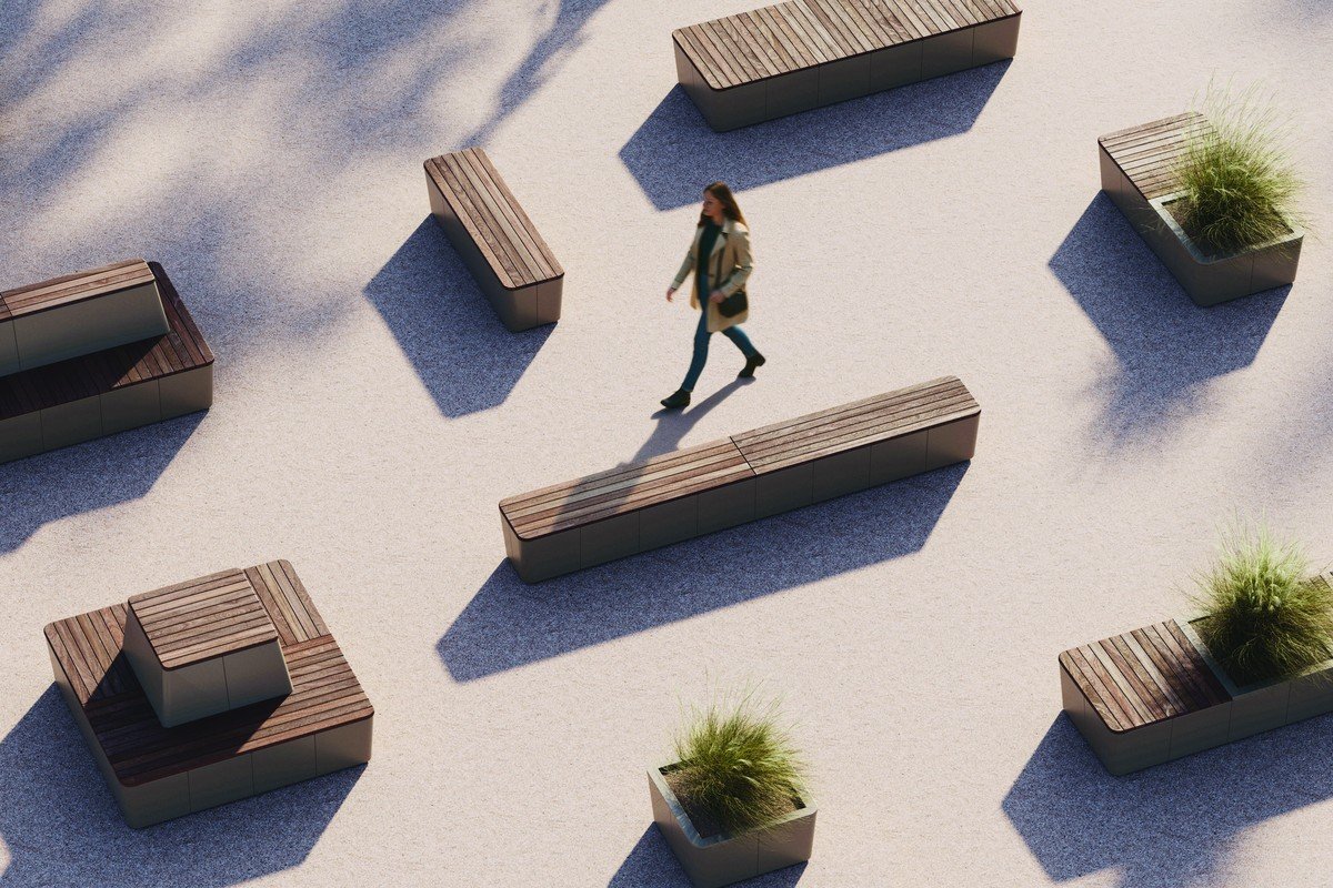 Ghế mô-đun và chậu trồng cây Eulo