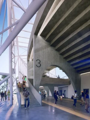 Nhà thi đấu văn hóa Porto Novo, Benin, tòa nhà Tây Phi