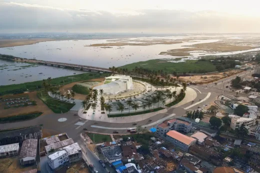 Nhà thi đấu văn hóa Porto Novo, Benin, Tây Phi từ trên không