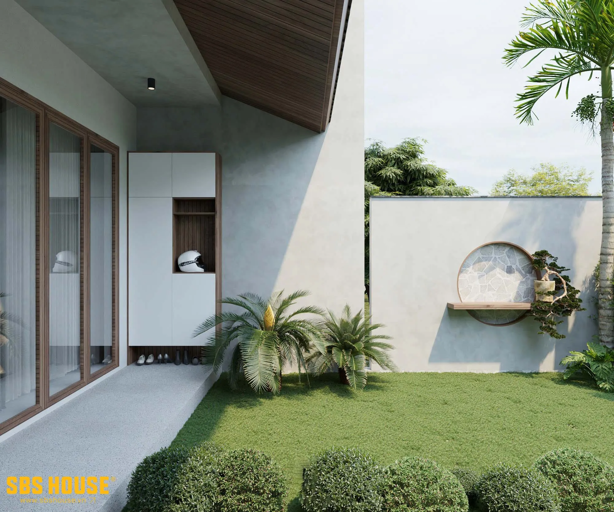 Không gian sống kết nối hài hòa với thiên nhiên qua từng ô cửa.