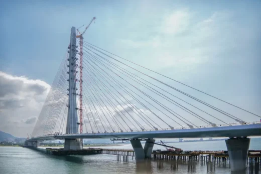 Danjiang Bridge Taipei construction Taiwan