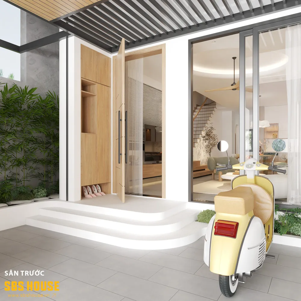 Mảng xanh được lồng ghép tinh tế không chỉ mang lại giá trị thẩm mỹ mà còn cải thiện vi khí hậu và cảm giác gần gũi với thiên nhiên.