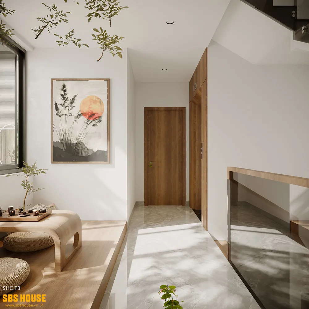 Gam màu sáng trung tính được sử dụng chủ đạo, kết hợp cùng vật liệu hiện đại, tạo nên cảm giác nhẹ nhàng, tinh tế và dễ chịu trong không gian sống.