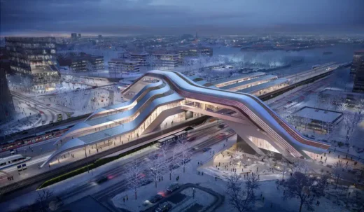 Ülemiste Terminal building, Tallinn railway station by Zaha Hadid