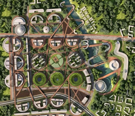 Sơ đồ địa điểm thi đấu Quy hoạch tổng thể Cổng Đông Almaty