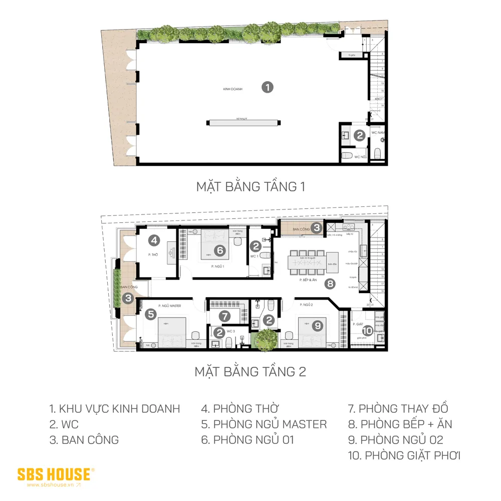 Mặt bằng được bố trí theo nguyên tắc phong thủy khoa học và trục giao thông rõ ràng.