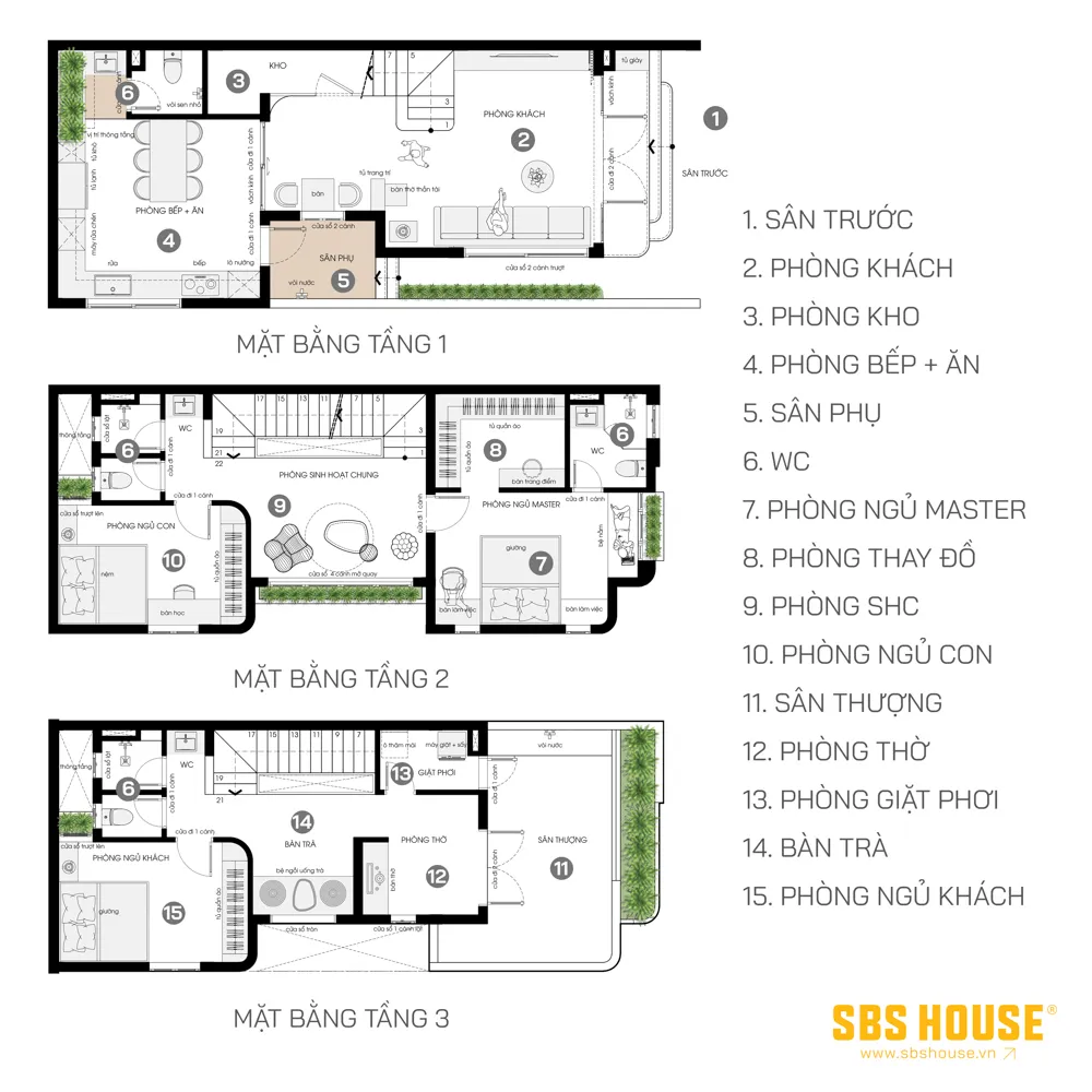 Công năng được bố trí dựa trên thói quen sinh hoạt thực tế, giúp ngôi nhà vận hành mạch lạc và dễ sử dụng.