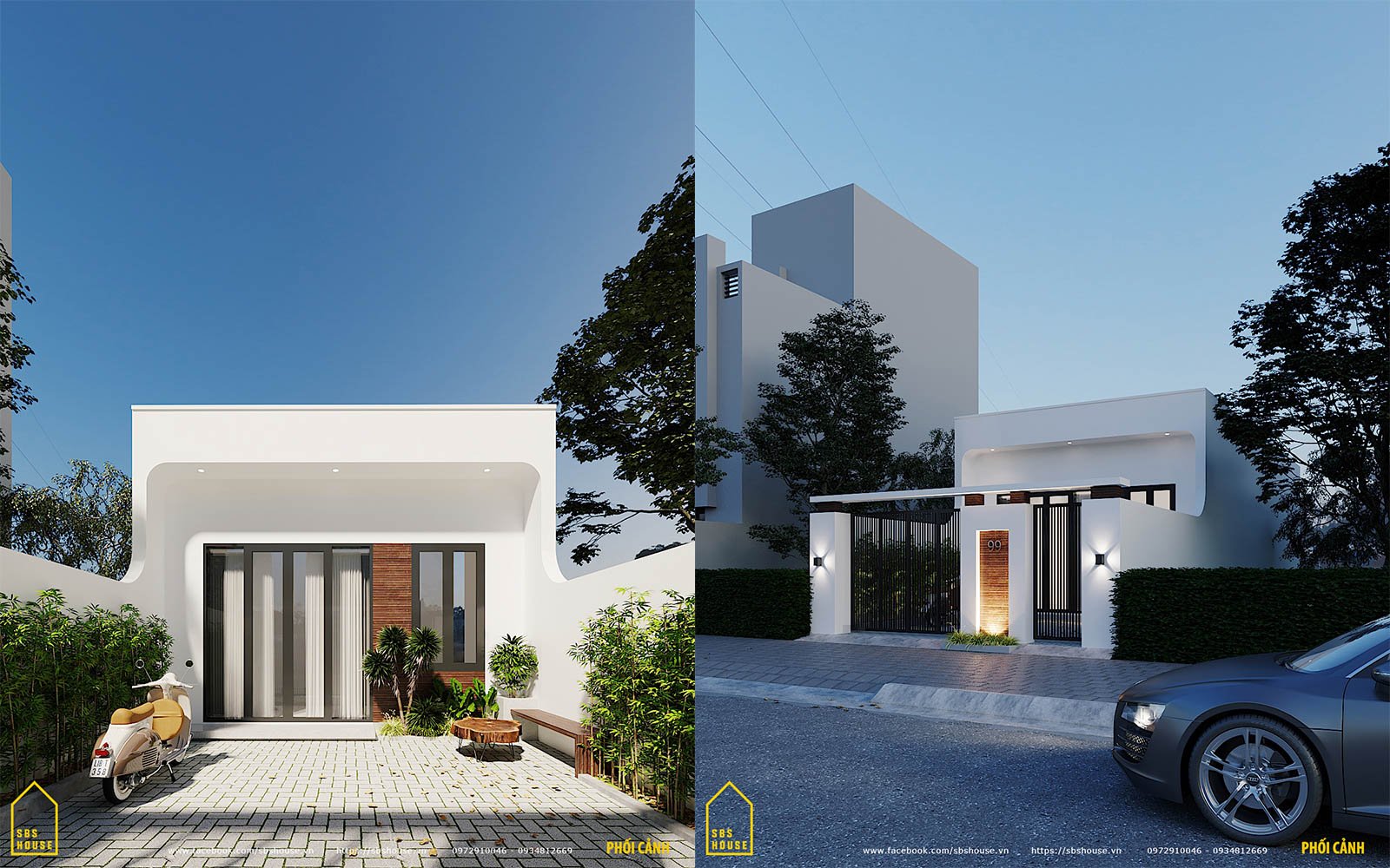 màu sơn đẹp nhà cấp 4 với màu trắng tinh tế