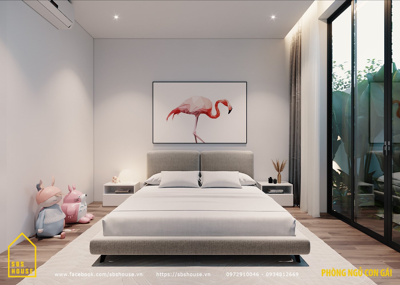 màu trắng đẹp sơn tường phòng ngủ nhà cấp 4