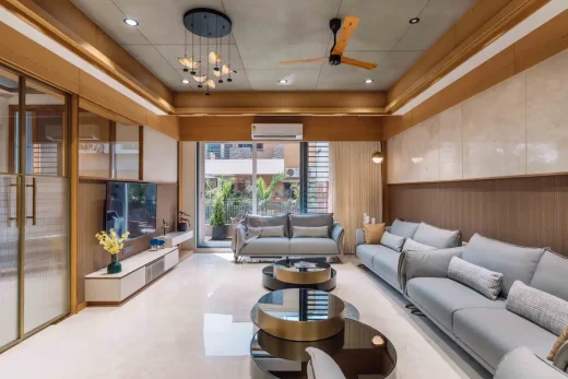 Thiết kế nội thất phòng khách nhà Gujarat