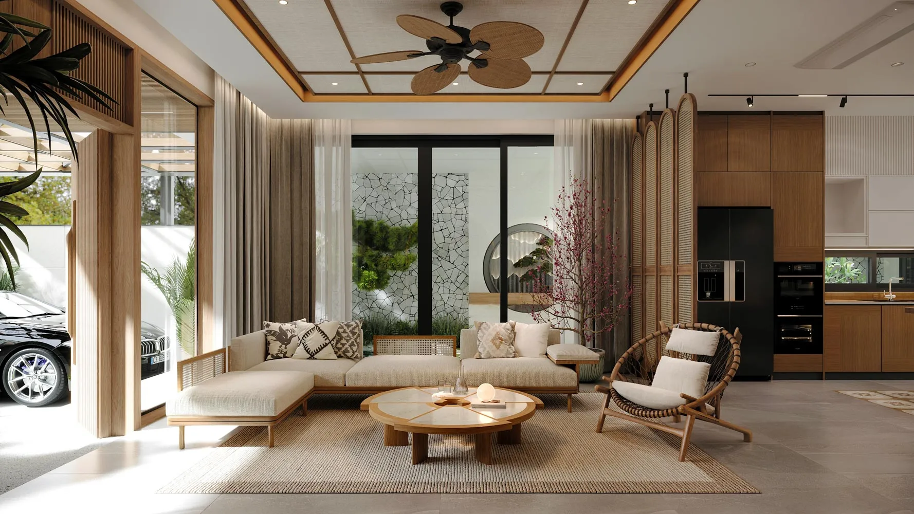 Không gian nội thất được phát triển theo tinh thần ấm áp, nhẹ nhàng và gần gũi.