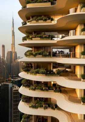 Wedyan Dubai Canal waterfront residence design by Kengo Kuma architect