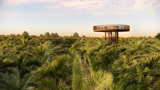 Thiết kế kiến ​​trúc tháp Al Ain Oasis Hub cây cối