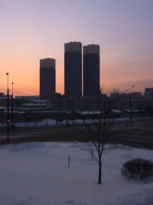 MOD Tháp dân cư đêm kiến ​​trúc Moscow