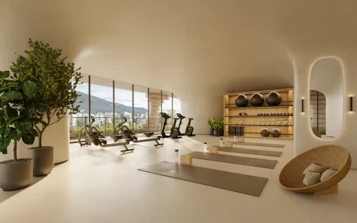 Phòng tập thể dục tòa nhà hỗn hợp Qapital Tower Quito Ecuador