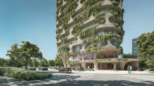 Tòa nhà Qapital Tower Quito Ecuador nhìn từ bên