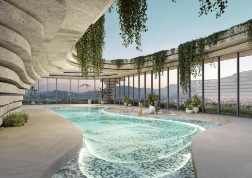 Hồ bơi tòa nhà hỗn hợp Qapital Tower Quito Ecuador