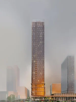 Khối đô thị UB10 Towers Moscow Nga buổi tối