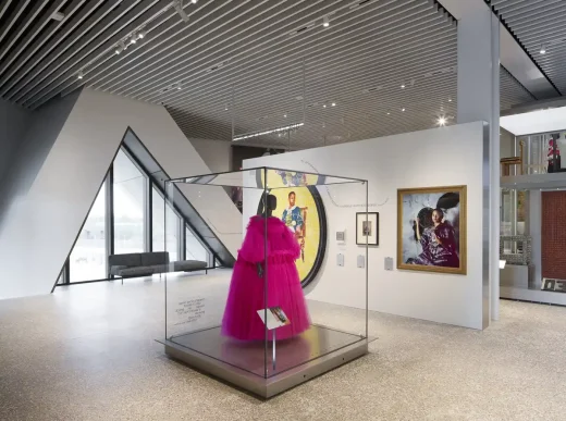 V&A East Museum London building interior design pink dress