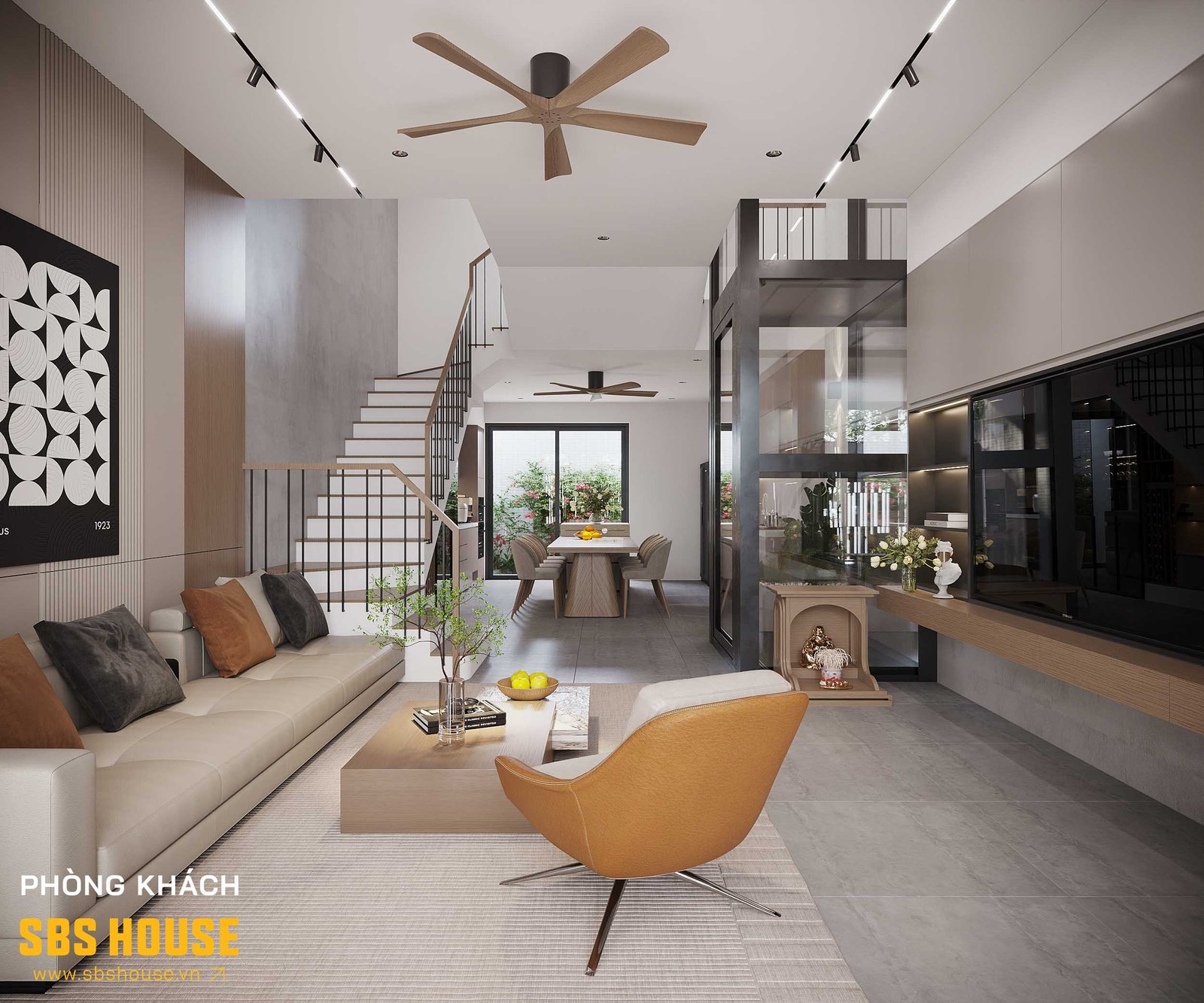 tầng 1 nhà phố hiện đại