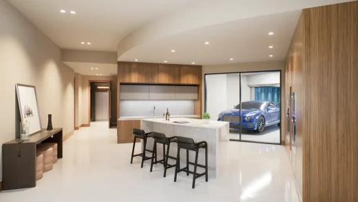 Nhà bếp chung cư sang trọng bên bờ sông Bentley Residences Miami