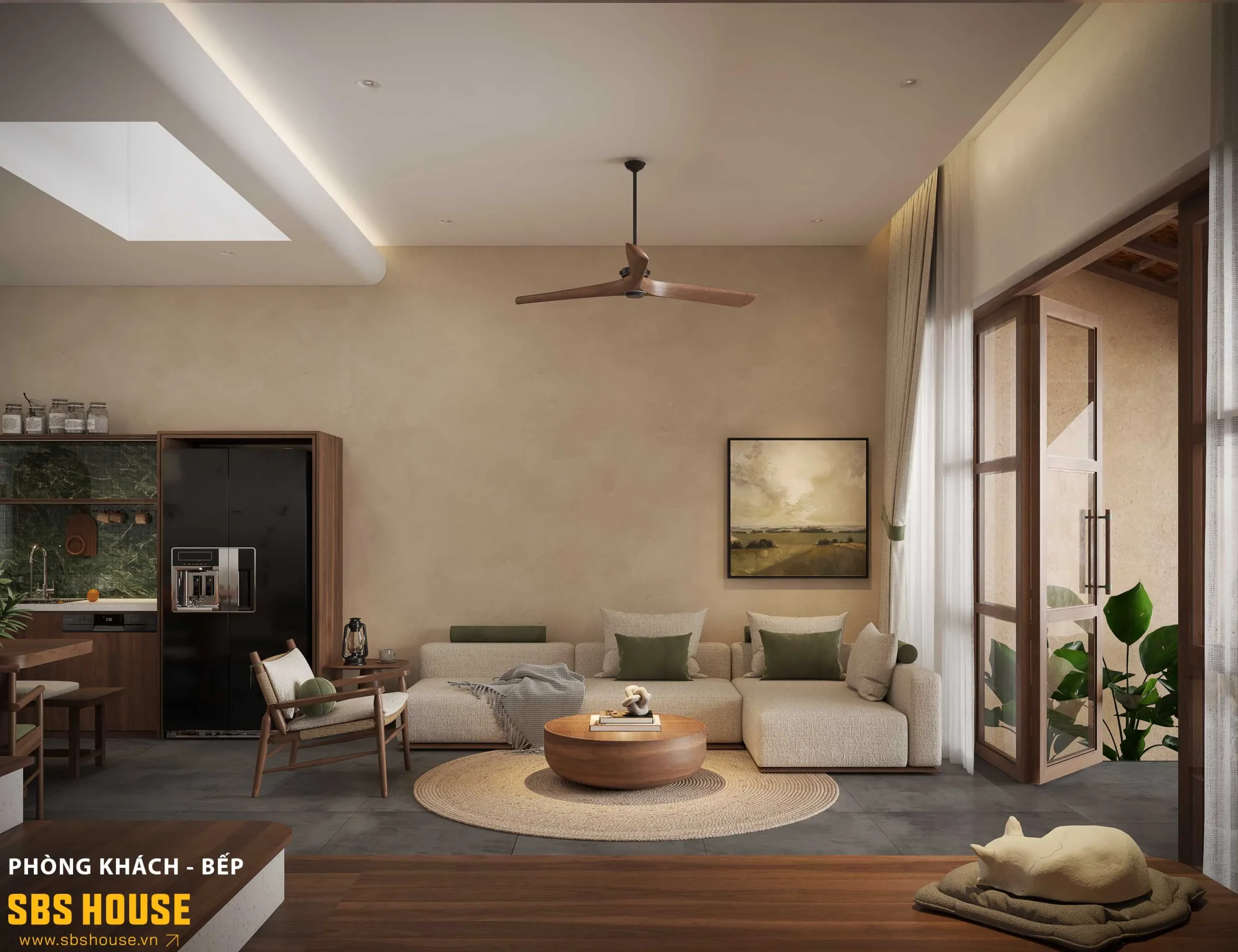 Các không gian sinh hoạt chính như phòng khách, phòng bếp, phòng ngủ đều đặt ở hướng Đông Nam, là hướng mát để giúp gia chủ có sự thoải mái khi sinh hoạt.