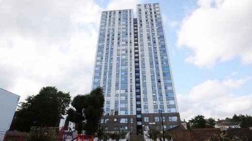 Tháp Chalcots Estate Camden Bắc Luân Đôn - Thử nghiệm lớp ốp tháp ở Vương quốc Anh