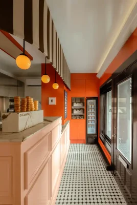 Cửa hàng gelato Dalmata Montréal Quebec thiết kế thương mại