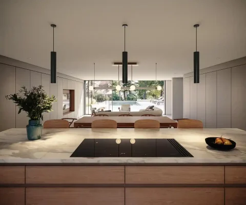 Nhà bếp ở Forest House Hampshire Anh